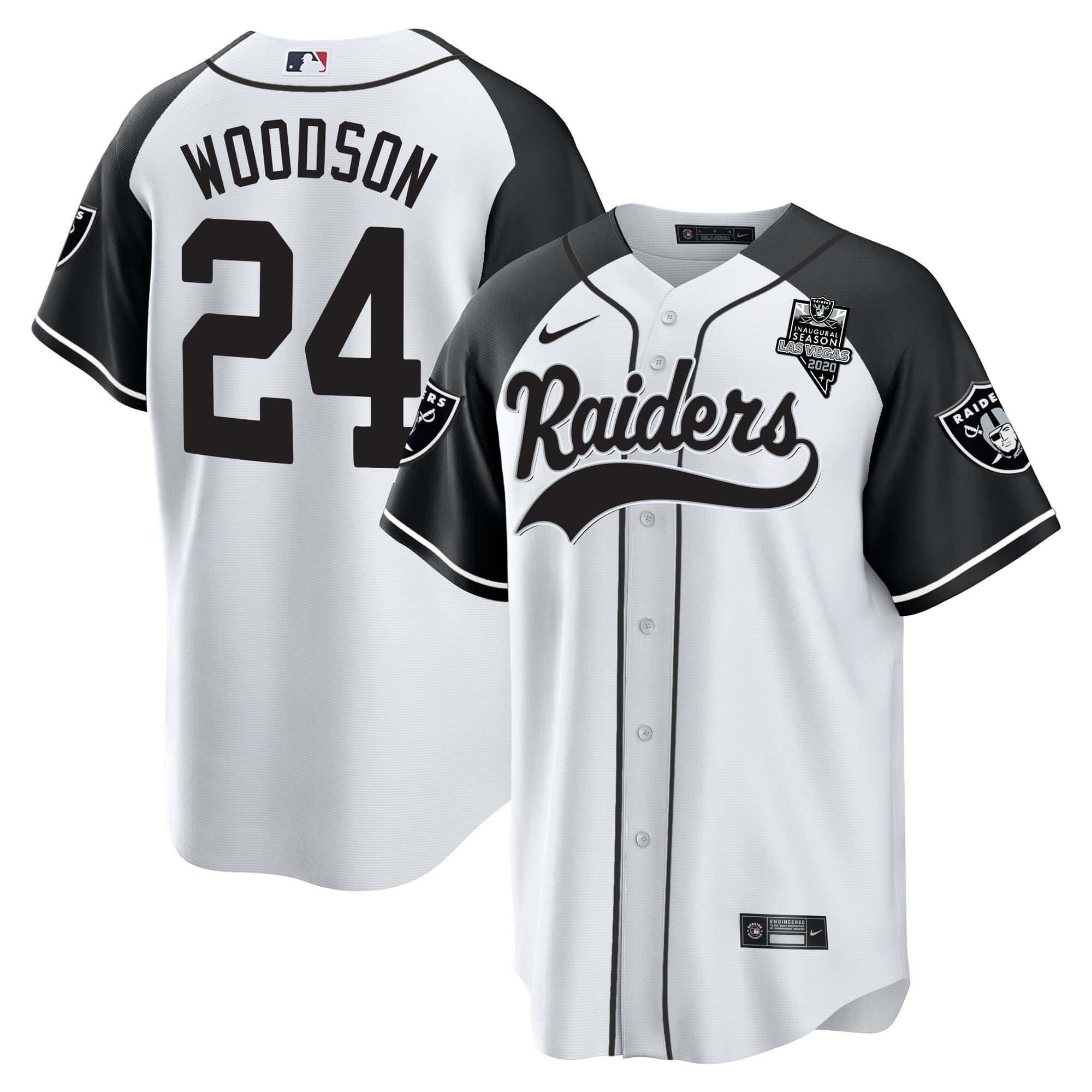 Men Oakland Raiders #24 Woodson White 2024 Nike Vapor Baseball NFL Jersey style 1->indianapolis colts->NFL Jersey